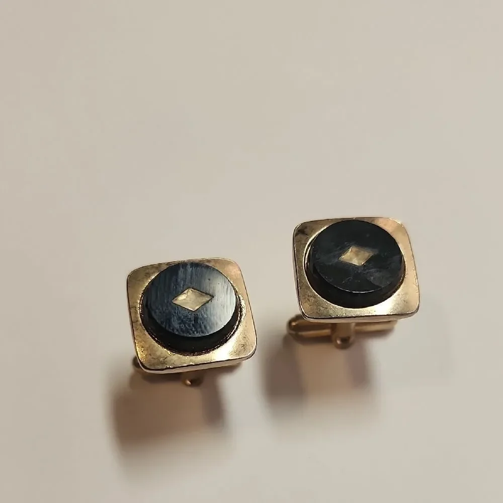 Gold and Black Cufflinks